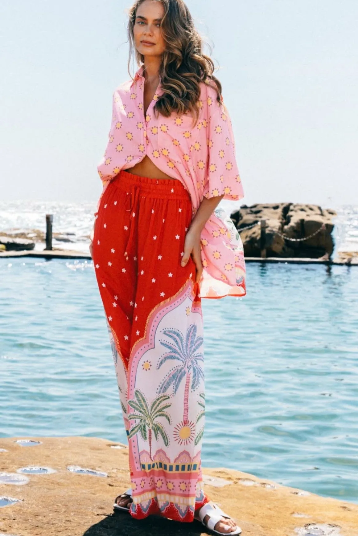 ZAFI PANT || RED MULTI
