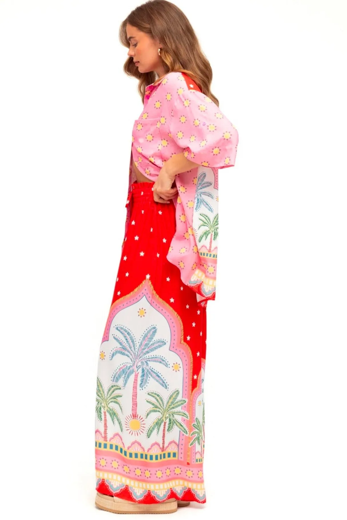 ZAFI PANT || RED MULTI