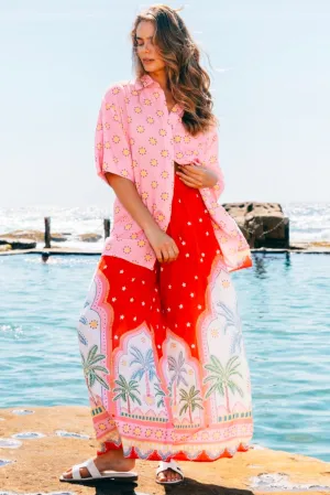 ZAFI PANT || RED MULTI