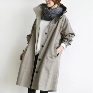 Zephyra - Elegant Trench Coat Solid Color Coat for Every Season